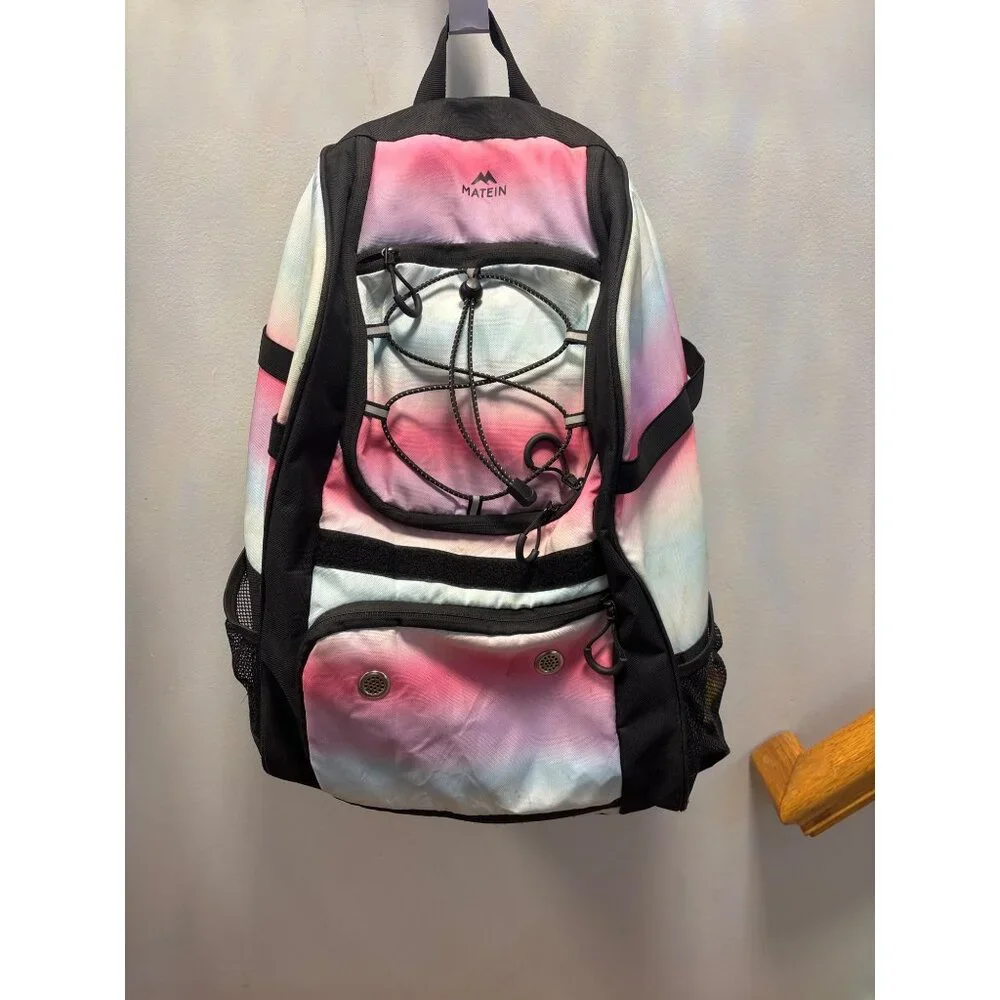 Matein Tie-Dye Backpack With Adjustable‎ Straps & Mesh Pockets 21x13.5x9